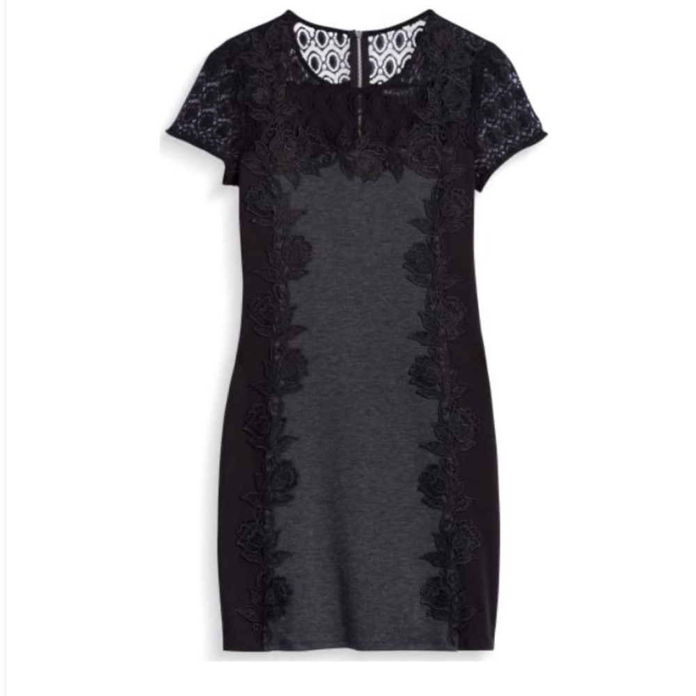 Gray and lace dress